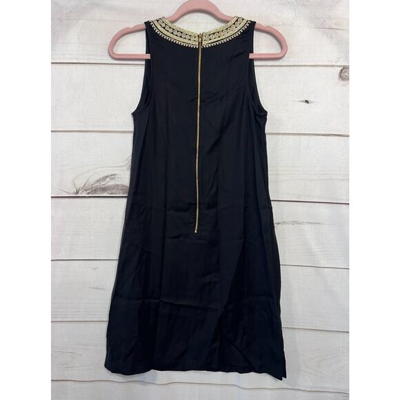 Lilly Pulitzer Black Sleeveless Dress With Gold Embellishments Size 2 Sleeveless - Picture 2 of 6